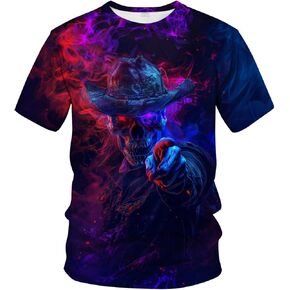 Novelty Cool Skull T-Shirt Funny Fashion Graphic Tee Shirt