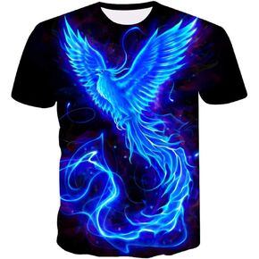 Novelty Phoenix Print Summer Fashion T-Shirt for Men's