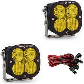 Baja Designs XL Sport LED Light Pod Pair for Jeeps, Off Road 4x4, Trucks, UTV - 2 PCS LED with Wiring Harness (Driving Combo; Amber)