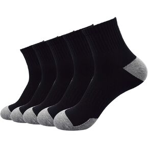 LA DEARCHUU Mens Athletic Quarter Socks, 5 Pairs Low Cut Breathable Casual Socks for Size 6-11