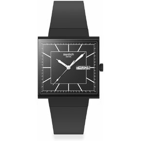 Swatch Casual Watch Unisex Black Quartz Bioceramic What IF…BLACKAGAIN?