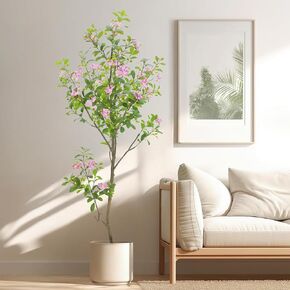 48" Artificial Monstera Deliciosa Plants 4FT Tall Faux Tropical Palm Tree Fake Swiss Cheese Plants Artificial Plant for Indoor Outdoor Home Office Living Room Porch, 2 Pack