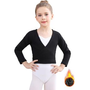 Ballet Wrap Top Girls Ballerina Sweater Fleece Dance Shrug Cardigan Long Sleeve