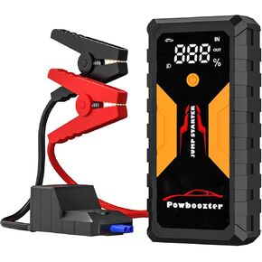 Portable 12V Car Jump Starter Battery Pack with Booster Cables Emergency Power Charger for Cars Trucks SUVs (Up to 8.0L Gas/6.5L Diesel)Compact Jumper Booster Portable Charger with Safety Protections