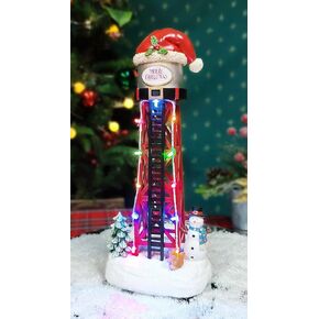 MOMENTS IN TIME 12"H Polyresin Christmas Village LED Lighted Water Tower Battery Operated