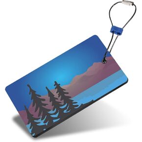 Lewis N. Clark Travel Green Luggage Tag and Suitcase Identifiers for Women and Men, Carry on, Backpack and More, Blue Trees, 1-Pack