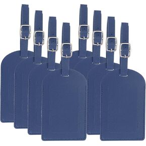 PATIKIL Leather Luggage Tag Top-Open, 8 Pcs Luggage Tags Cute Pu Bag Label Suitcase Name Labels for Suitcases Accessories Airplane Travel Essentials, Pink