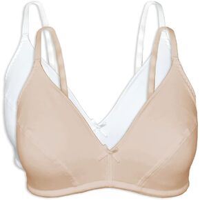 Bestform Women's 5006255 Cotton Wireless Bra with Lightly Lined Cups-2 Pack