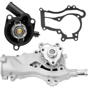 AW6662 Water Pump, with Thermostat Assembly Kit Compatible with 2013-2020 Buick Encore, 2011-2016 Chevy Cruze, 2012-2020 Sonic, 2013-2020 Trax 1.4L Turbo Engine Replaces OE#25192709, 55565336, 902808