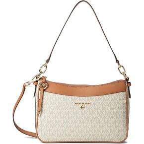 Michael Kors Jet Set Charm Medium top zip pochette crossbody ، vanilla/acorn