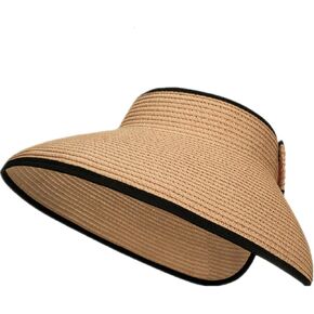 Womens Sun Visor Hat Straw Sun Visors for Women Summer Packable Ponytail Beach Hats for Women Travel