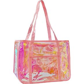 Holographic Clear Tote Bag Security Travel & Gym Clear Bag Perfect for Work Concerts Games