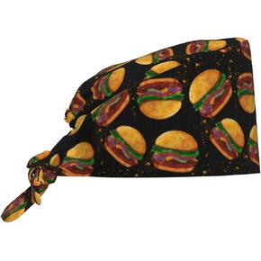 Working Cap Scrub Cap with Sweatband Adjustable Unisex Women Tie Back Hat Nurse Surgical Caps