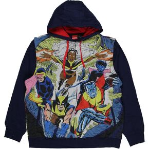 سبع مرات ستة X-Men Hoodie الكبار السترة القابلة للتحويل هوديي الشبكة الأمامية والخلف طباعة الطباعة مع الأكمام القابلة للإزالة الرجال النساء