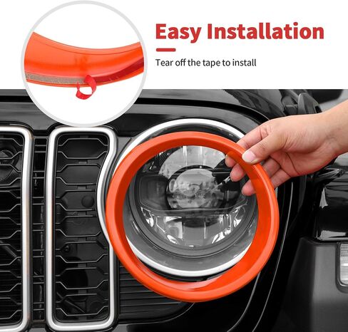 Front Grille Grill Insert+Headlight Turn Light Cover Trim Compatible with 2024-2025+ Jeep Wrangler JL JLU & Gladiator JT Exterior Accessories,Not Fit for JL Sport & Sports(White) in Kuwait