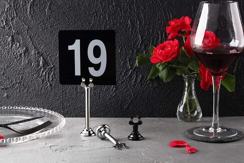 New Star Foodservice 23176 1 to 50-Double Side Plastic Table Numbers, 4 by 4 Black on, White in Saudi Arabia