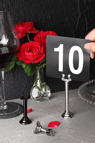 New Star Foodservice 23176 1 to 50-Double Side Plastic Table Numbers, 4 by 4 Black on, White in Saudi Arabia