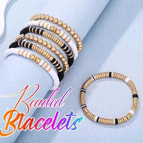 GORTIN Clay Bead Bracelets for Women Stretch Friendship Bracelets Stackable Surfer Heishi Bracelet Set in Saudi Arabia