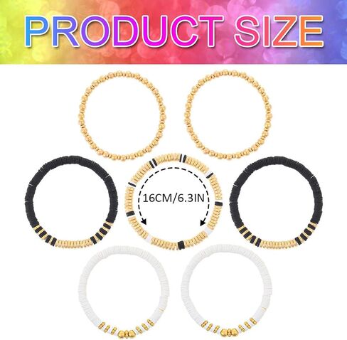 GORTIN Clay Bead Bracelets for Women Stretch Friendship Bracelets Stackable Surfer Heishi Bracelet Set in Saudi Arabia