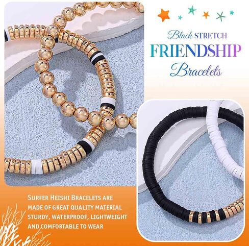 GORTIN Clay Bead Bracelets for Women Stretch Friendship Bracelets Stackable Surfer Heishi Bracelet Set in Saudi Arabia