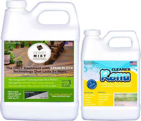 Deck Armor Sealer-Never Scrub Scrub مرة أخرى معالجة سطح السفينة المركب والمنظف الممتاز-المزيد من البقع السوداء ، وبقع الأوساخ والشفات. تبقي الأسطح تبدو تنظيفها فقط وخالية من البقع لمدة عام (نصف جالون) in Kuwait