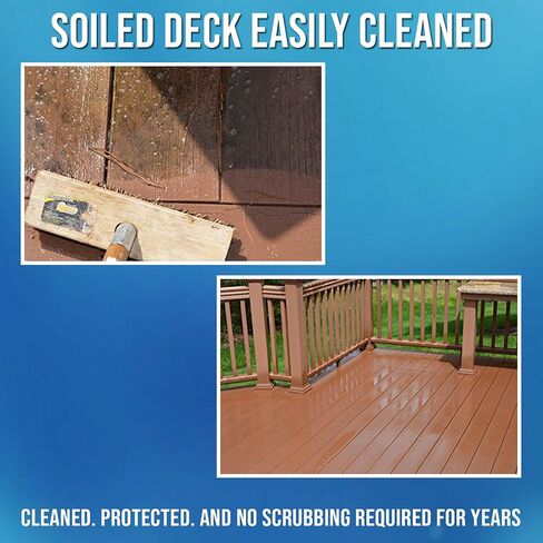 Deck Armor Sealer-Never Scrub Scrub مرة أخرى معالجة سطح السفينة المركب والمنظف الممتاز-المزيد من البقع السوداء ، وبقع الأوساخ والشفات. تبقي الأسطح تبدو تنظيفها فقط وخالية من البقع لمدة عام (نصف جالون) in Kuwait