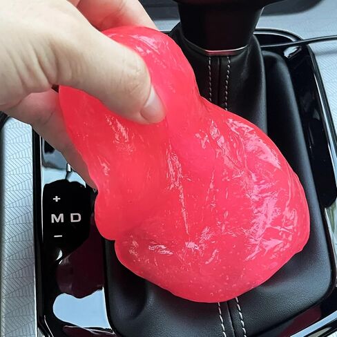 Multipurpose Cleaning Gel for Car and Home - Professional Auto Detailing Putty, Keyboard Cleaner, Reusable, Eco-Friendly, Biodegradable, Lemon Scented, 5.6 oz(Pink) in Saudi Arabia