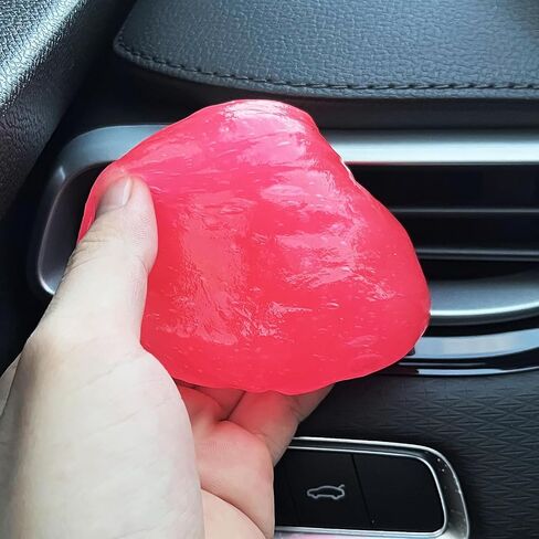 Multipurpose Cleaning Gel for Car and Home - Professional Auto Detailing Putty, Keyboard Cleaner, Reusable, Eco-Friendly, Biodegradable, Lemon Scented, 5.6 oz(Pink) in Saudi Arabia