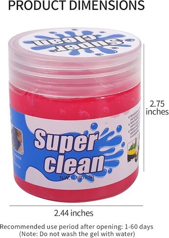 Multipurpose Cleaning Gel for Car and Home - Professional Auto Detailing Putty, Keyboard Cleaner, Reusable, Eco-Friendly, Biodegradable, Lemon Scented, 5.6 oz(Pink) in Saudi Arabia