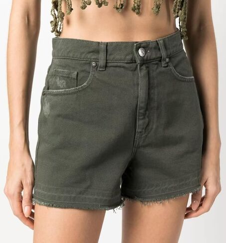 Lachmose Denim Shorts for Women Summer High Waisted Stretchy Frayed Raw Hem Jean Shorts in Kuwait