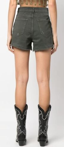 Lachmose Denim Shorts for Women Summer High Waisted Stretchy Frayed Raw Hem Jean Shorts in Kuwait