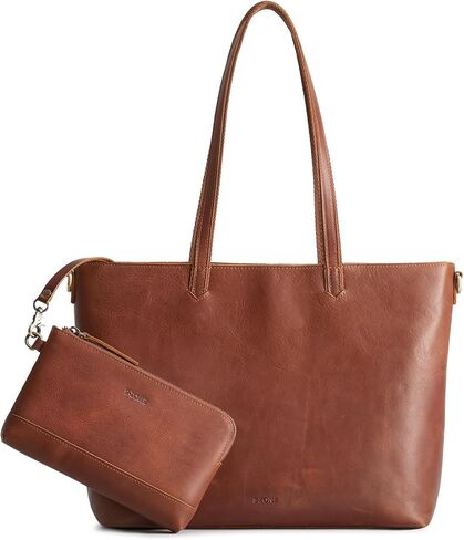 S-ZONE Leather Tote Bag for Women Large Shoulder Bag Work Top Handle Handbag Satchel Purse 2Pcs Set in Saudi Arabia