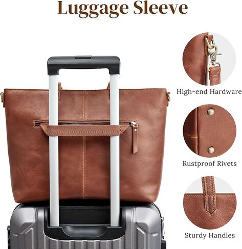 S-ZONE Leather Tote Bag for Women Large Shoulder Bag Work Top Handle Handbag Satchel Purse 2Pcs Set in Saudi Arabia