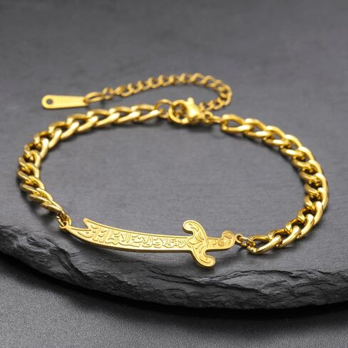 VASSAGO Zulfiqar Bracelet for Women Men Stainless Steel Imam Ali Sword Bracelet Islamic Arabic Bracelet Braided Rope String Bracelet Islam Muslim Jewelry in Kuwait