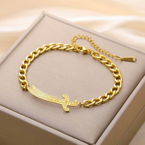 VASSAGO Zulfiqar Bracelet for Women Men Stainless Steel Imam Ali Sword Bracelet Islamic Arabic Bracelet Braided Rope String Bracelet Islam Muslim Jewelry in Kuwait