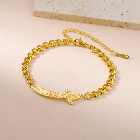 VASSAGO Zulfiqar Bracelet for Women Men Stainless Steel Imam Ali Sword Bracelet Islamic Arabic Bracelet Braided Rope String Bracelet Islam Muslim Jewelry in Kuwait