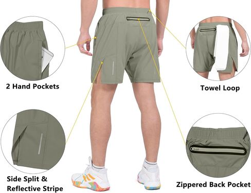 Little Donkey Andy Men's Athletic Running Shorts Lightweight, Quick-Dry, Breathable Gym Shorts with Mesh Liner in Saudi Arabia