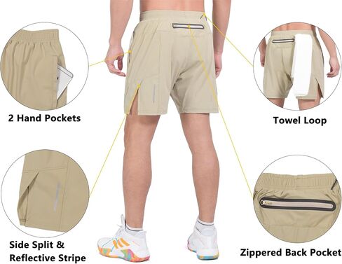 Little Donkey Andy Men's Athletic Running Shorts Lightweight, Quick-Dry, Breathable Gym Shorts with Mesh Liner in Saudi Arabia