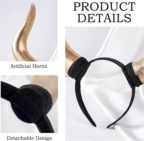 MOSTORY Devil Horns Headband for Adult - Gothic Horn Headband for Halloween Cosplay Renaissance Photo Shoot (Detachable) in Saudi Arabia