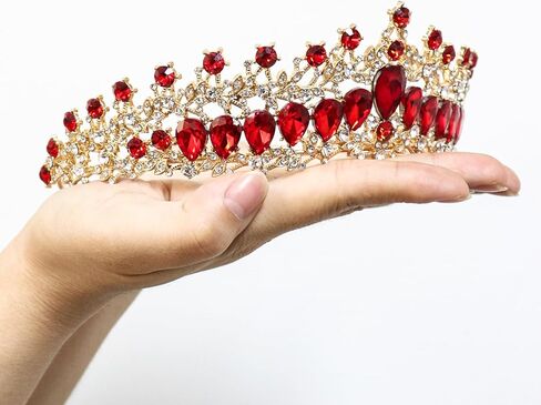 ولي العهد وتيارات للنساء فتاة ، الأميرة الفضية تيارا كريستال تيجان ، إكسسوارات شعر الرؤوس راينستون لعيد ميلاد هدايا حفل زفاف (الفضة) in Kuwait