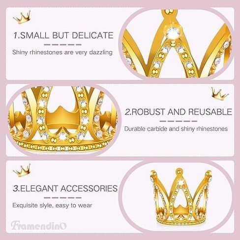Framendino Tiny Crown Mini Cake Cupcake Decoration for Wedding Birthday in Saudi Arabia