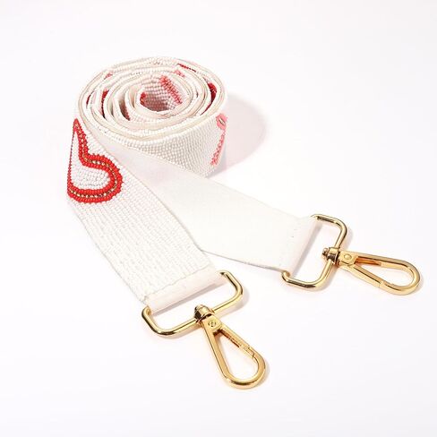NVENF Valentine’s Day Purse Strap Replacement Beaded Purse Straps Red Pink XOXO Heart Crossbody Bag Purse Strap Accessories in Saudi Arabia
