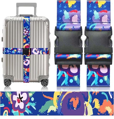 Luggage Straps for Suitcases, Luggage Strap, Suitcase Strap, Luggage Belt, Suitcase Belts Luggage Strap, Suitcase Straps to Hold Suitcases Together (Blue, 2 Pack) in Saudi Arabia