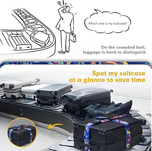 Luggage Straps for Suitcases, Luggage Strap, Suitcase Strap, Luggage Belt, Suitcase Belts Luggage Strap, Suitcase Straps to Hold Suitcases Together (Blue, 2 Pack) in Saudi Arabia