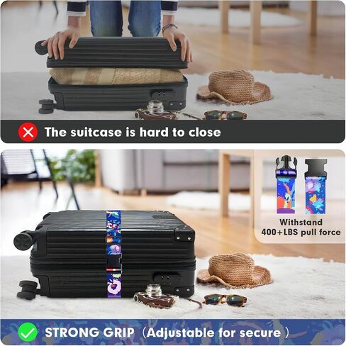 Luggage Straps for Suitcases, Luggage Strap, Suitcase Strap, Luggage Belt, Suitcase Belts Luggage Strap, Suitcase Straps to Hold Suitcases Together (Blue, 2 Pack) in Saudi Arabia