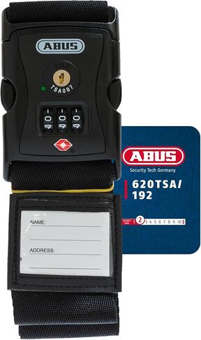 حزام Abus Dorcase مع TSA Lock 620tsa/192 - حزام حقيبة مع رمز رقمي 3 أرقام - علامة الاسم المدرجة - الأزرق in Kuwait