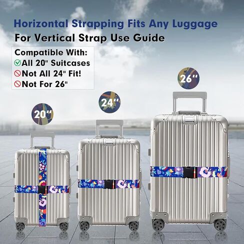 Luggage Straps for Suitcases, Luggage Strap, Suitcase Strap, Luggage Belt, Suitcase Belts Luggage Strap, Suitcase Straps to Hold Suitcases Together (Blue, 2 Pack) in Saudi Arabia