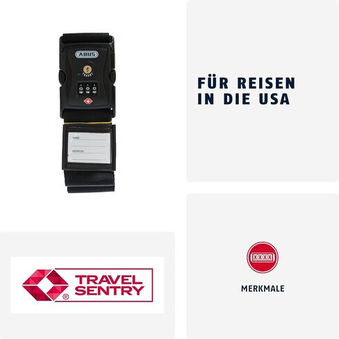 حزام Abus Dorcase مع TSA Lock 620tsa/192 - حزام حقيبة مع رمز رقمي 3 أرقام - علامة الاسم المدرجة - الأزرق in Kuwait