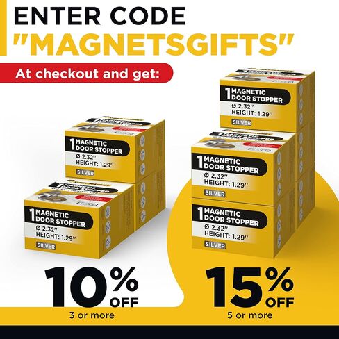 Magnetic Door Stop Black - Heavy Duty Door Stopper Self Adhesive - Door Stops for Bottom of Door - Magnetic Door Stopper Wall Protector Floor Mount - Magnetic Door Catch Door Holder Magnetic Doorstop in Kuwait