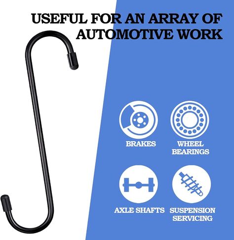 4 Pcs Brake Caliper Hangers Brake Caliper Hooks with Rubber Tips Automotive Tool for Braking, Bearing, Axle and Suspension Work（Black） in Saudi Arabia